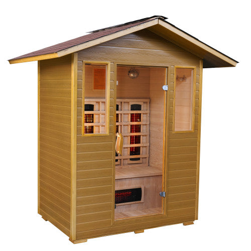 Sunray Grandby 3 Person Outdoor Sauna W/ Ceramic Heater
