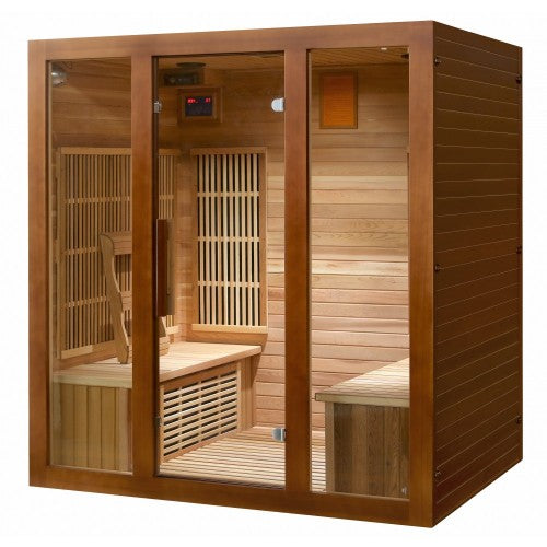 Sunray Roslyn 4 Person Cedar Sauna W/ Carbon Heaters