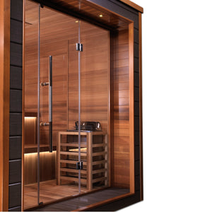 Golden Designs Bergen 6 Person Outdoor-Indoor Traditional Steam Sauna (GDI-8206-01) - Canadian Red Cedar Interior