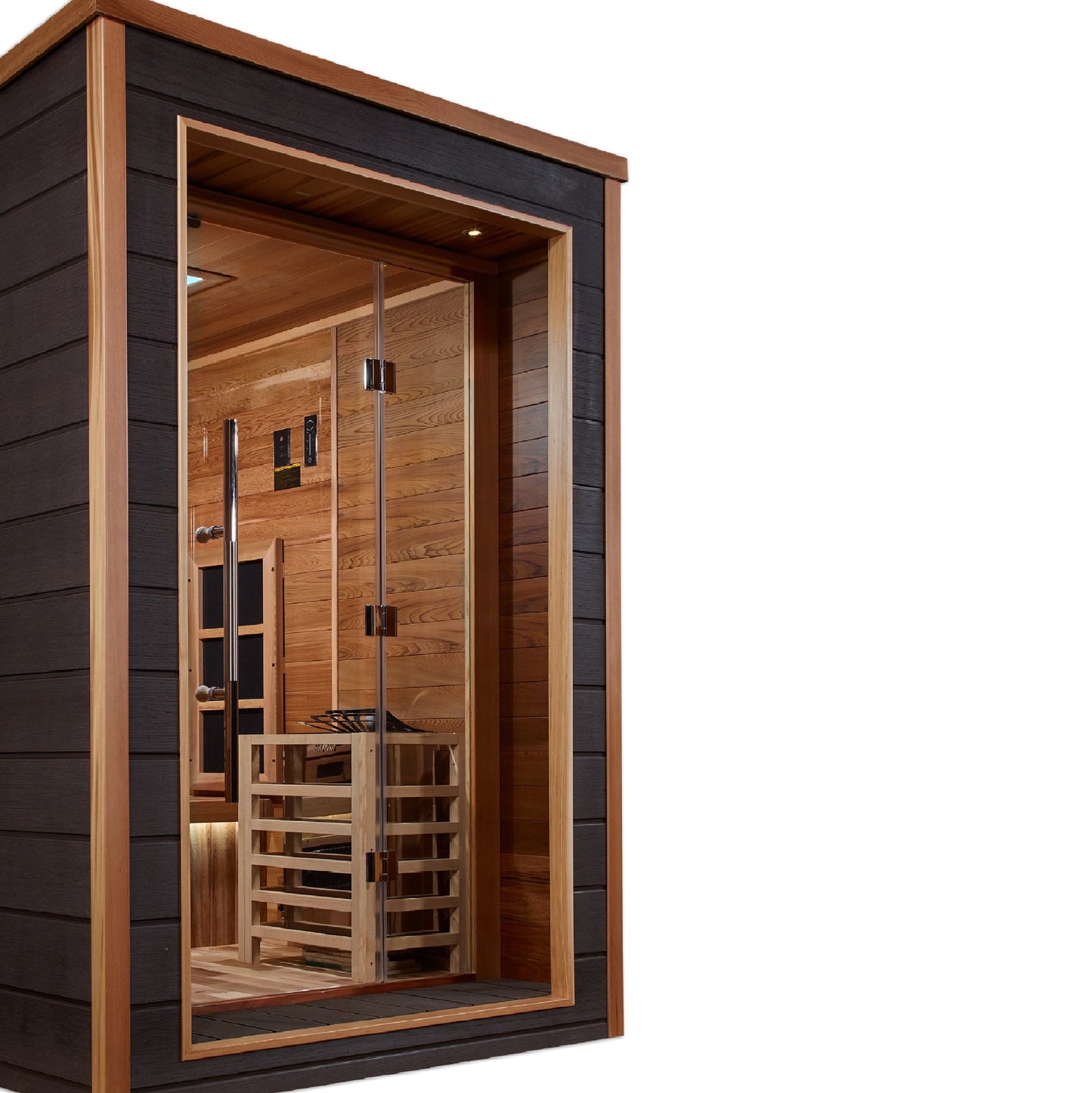 Golden Designs Karlstad 6 Person Outdoor-Indoor PureTech™ Hybrid Full Spectrum Sauna (GDI-8226-01) - Canadian Red Cedar Interior