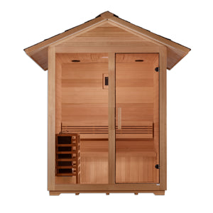 Golden Designs "Arlberg" 3 Person Traditional Outdoor Steam Sauna -  Canadian Hemlock