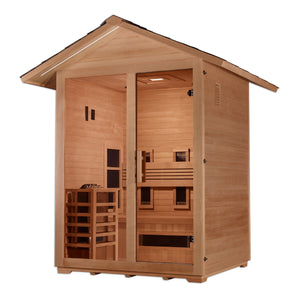 Golden Designs "Carinthia" 3 Person Hybrid Outdoor Steam Sauna -  Canadian Hemlock