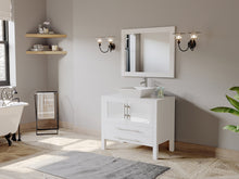36 Inch White Wood and Porcelain Vessel Sink Vanity Set