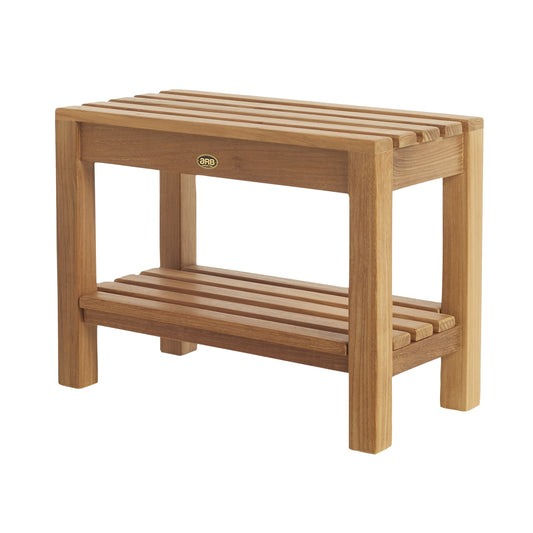 Teak Shower Bench Coach 24" (60 cm) with shelf