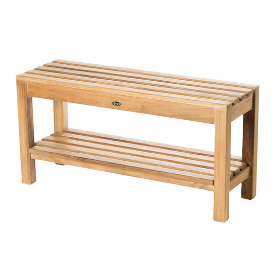 Teak Shower Bench Coach 36" (90 cm) with shelf