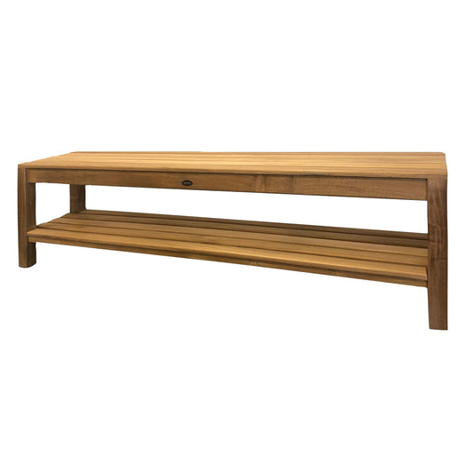 Teak Shower Bench Coach 59" (150 cm) with shelf