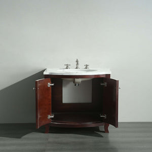 Eviva Odessa Zinx+ 30" Bathroom Vanity with White Carrera Marble Counter-top and Porcelain Sink