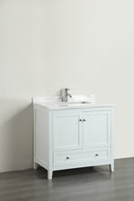 Eviva Lime 36" Bathroom Vanity with White Jazz Marble Carrera Top
