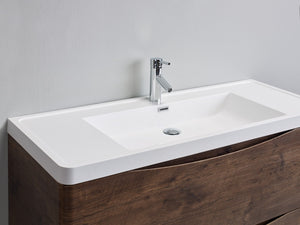 Eviva Smile 48″ Rosewood Freestanding Modern Bathroom Vanity w/ White Integrated Top