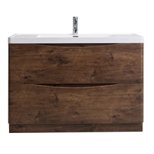 Eviva Smile 48″ Rosewood Freestanding Modern Bathroom Vanity w/ White Integrated Top
