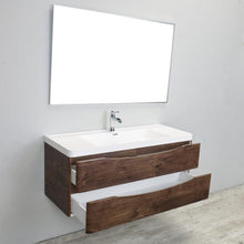 Eviva Smile 48″ Rosewood Wall Mount Modern Bathroom Vanity w/ White Integrated Top