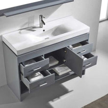 Totti Gloria 48 inch Grey Bathroom Vanity with White Integrated Porcelain Sink