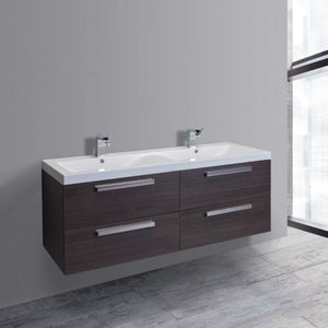 Eviva Surf 57″ Grey Oak Modern Bathroom Vanity Set with Integrated White Acrylic Double Sink