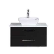 Totti Wave 30″ Modern Bathroom Vanity w/ Super White Man-Made Stone Top & Sink