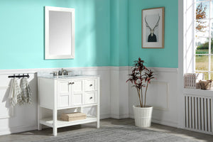 Montaigne 36 in. W x 35 in. H Bathroom Vanity Set in Rich White