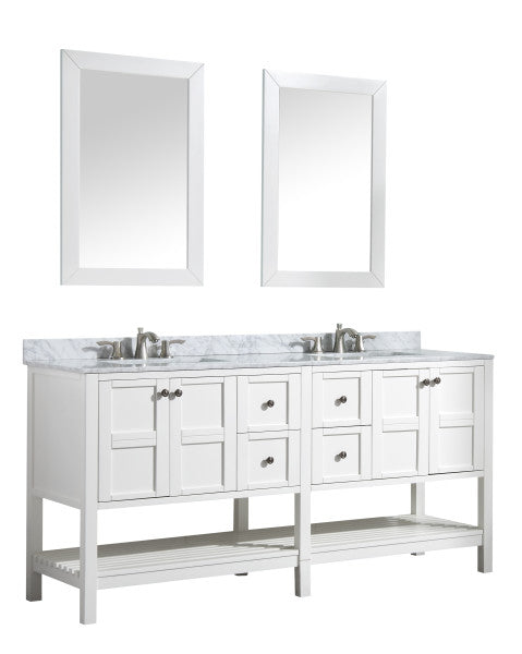 Montaigne 72 in. W x 35 in. H Bathroom Vanity Set in Rich White