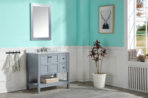 Montaigne 36 in. W x 35 in. H Bathroom Vanity Set in Rich Gray