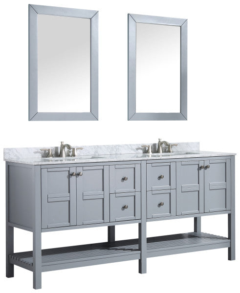 Montaigne 72 in. W x 35 in. H Bathroom Vanity Set in Rich Gray