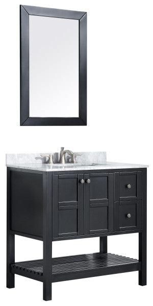 Montaigne 36 in. W x 35 in. H Bathroom Vanity Set in Rich Black