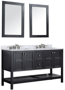 Montaigne 60 in. W x 35 in. H Bathroom Vanity Set in Rich Black