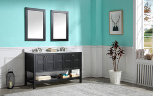 Montaigne 60 in. W x 35 in. H Bathroom Vanity Set in Rich Black