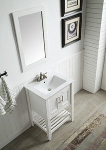 Mosset 24 in. W x 34 in. H Bathroom Vanity Set in Rich White