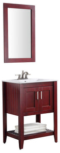 Mosset 24 in. W x 34 in. H Bathroom Vanity Set in Rich Red Cherry